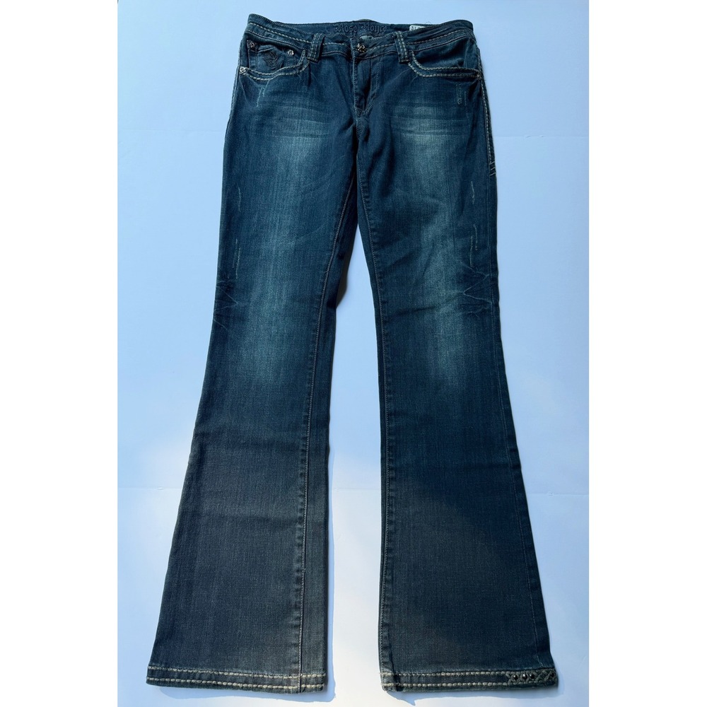 Rose Royce Y2K Premium Boot Cut Devon Jeans 31 13/14 Embroidered Sequin Pockets